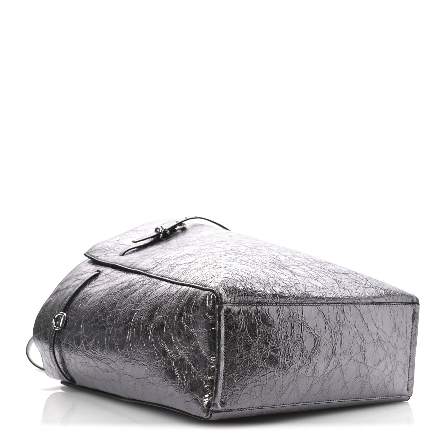Metallic Calfskin Medium Voyou Bag Silver
