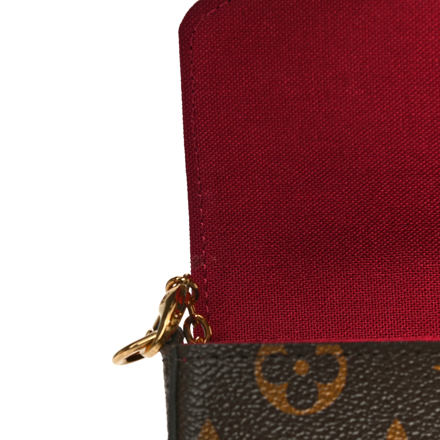 Louis Vuitton Monogram Pochette Felicie Chain Wallet Fuchsia 14 of 15