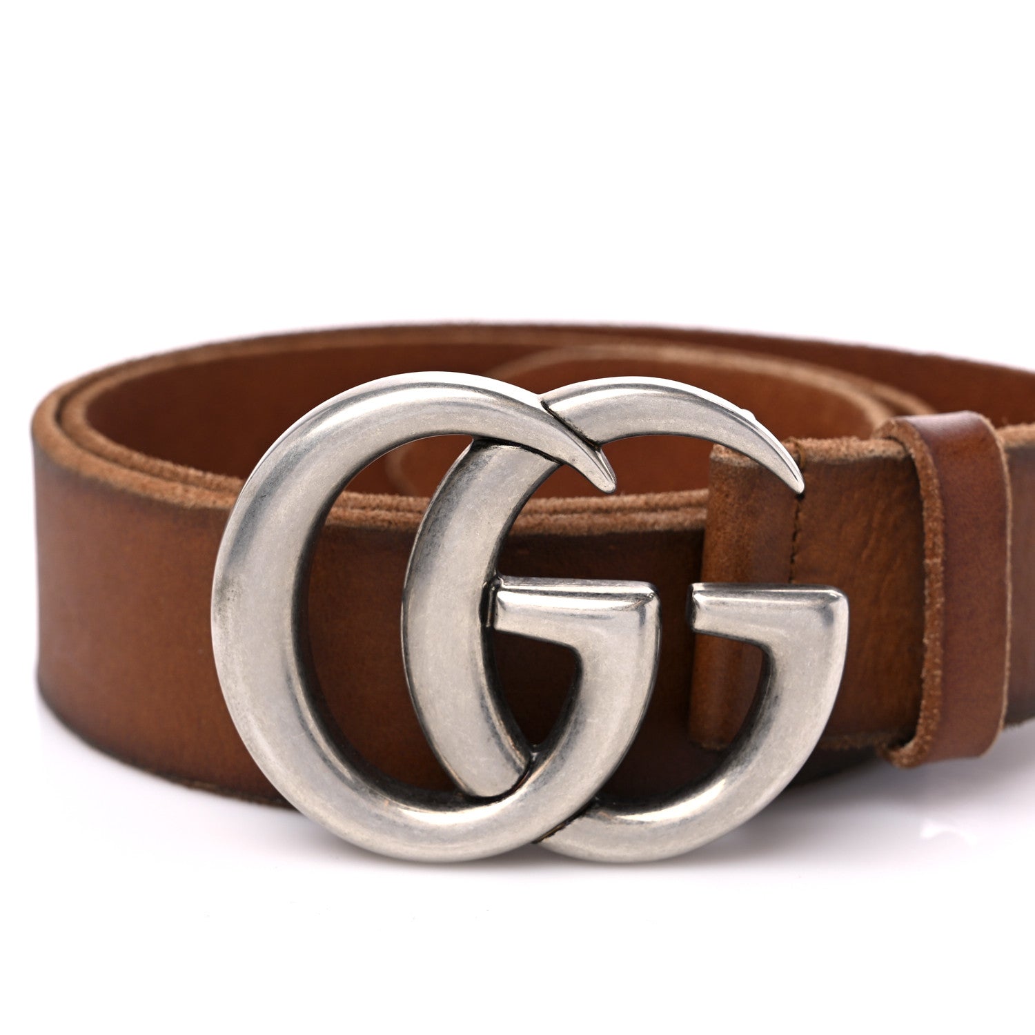 Gucci Cuoio Toscano Nickel Double Double G 40mm Belt 85 34 Cuir 8 of 9