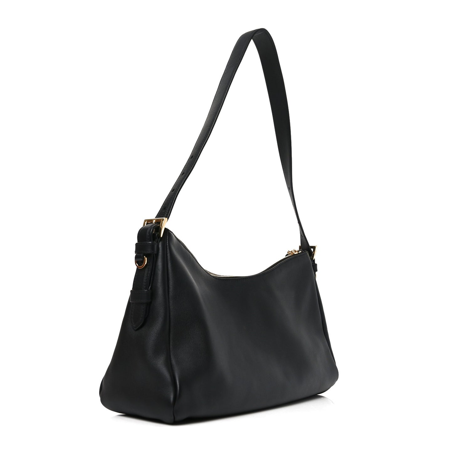 Soft Calfskin Large Aimée Shoulder Bag Black