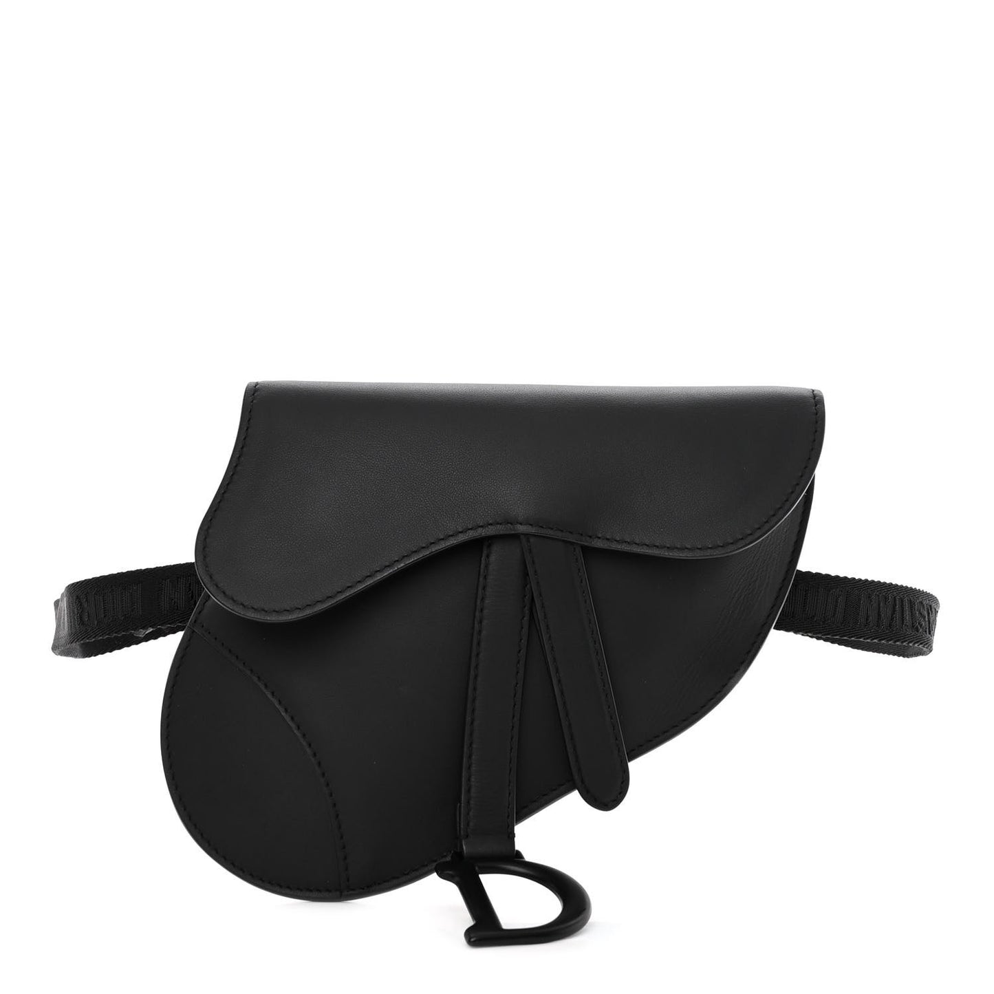 Ultra Matte Calfskin Saddle Belt Bag Black