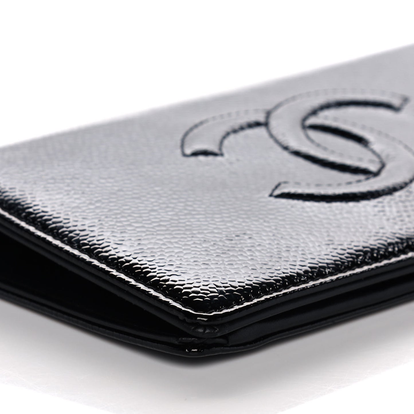 Patent Caviar Timeless CC Yen Wallet Black