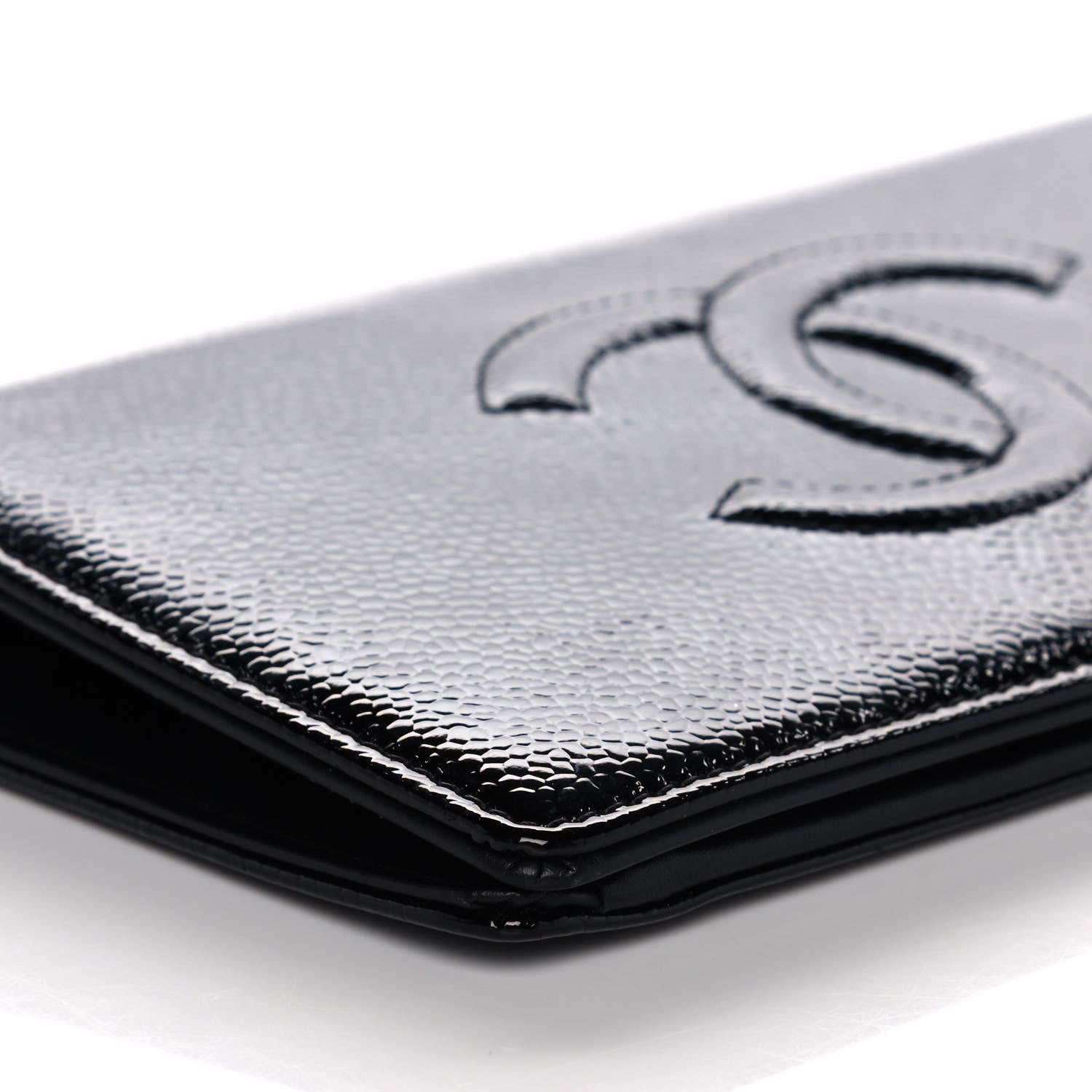 Chanel Patent Caviar Timeless CC Yen Wallet Black 9 of 10