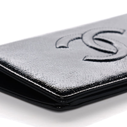 Chanel Patent Caviar Timeless CC Yen Wallet Black 9 of 10
