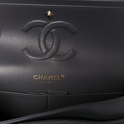 Chanel Lambskin Quilted Medium Double Flap Dark Grey 6 of 12