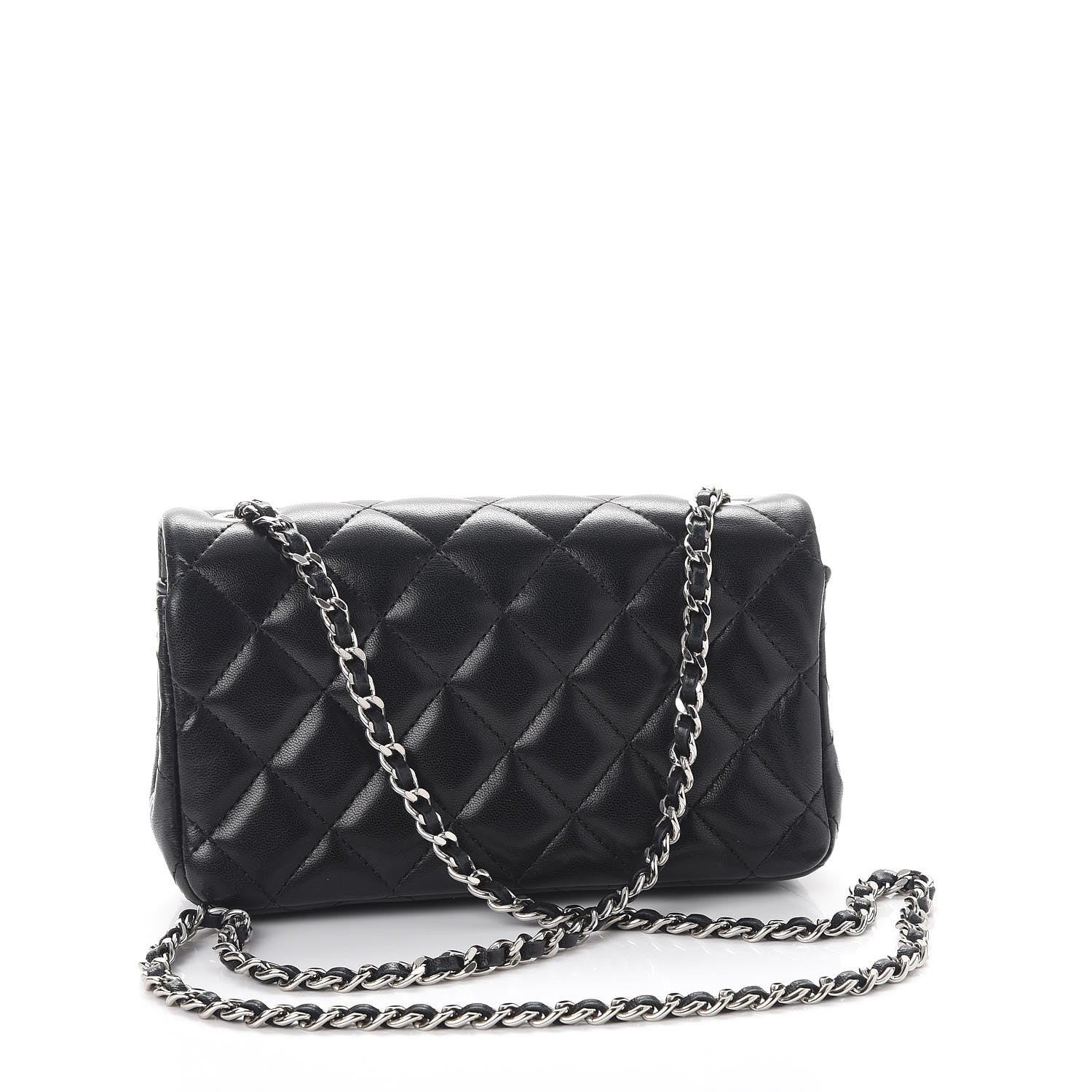 Chanel Lambskin Quilted Extra Mini Rectangular Flap Black 4 of 17