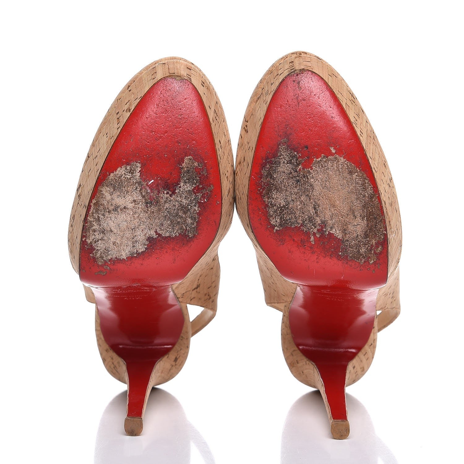 Christian Louboutin Cork Bianca 140 Slingback Pumps 40.5 Natural 7 of 13