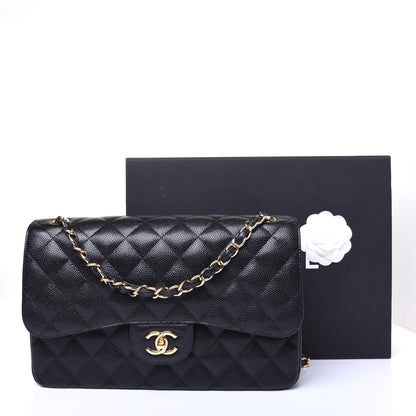 Chanel Caviar Quilted Jumbo Double Flap Black 17 of 17