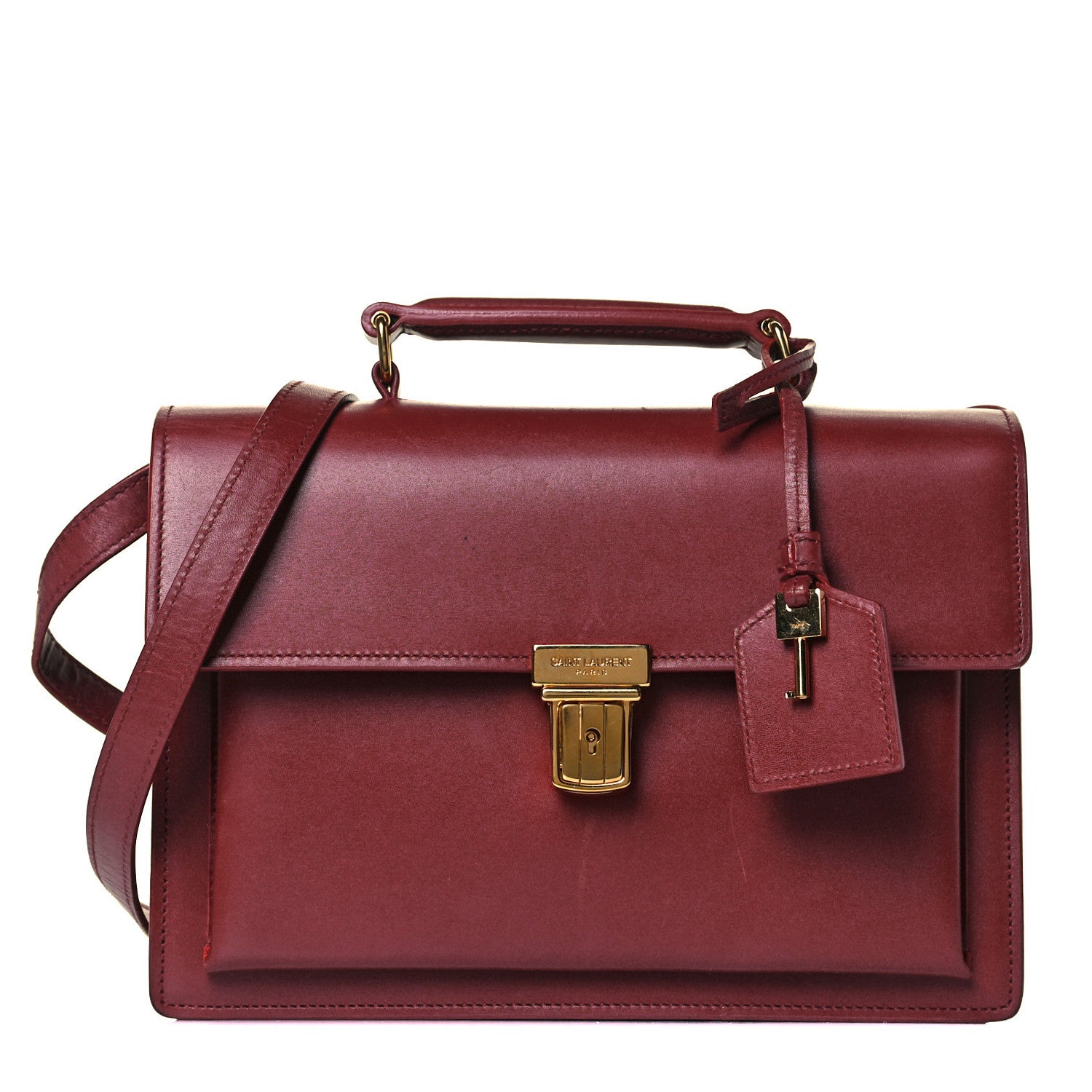 Saint Laurent Smooth Calfskin Medium High School Satchel Red 1 of 11