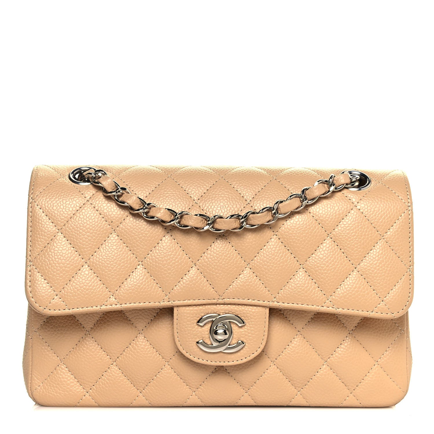 Chanel Caviar Quilted Small Double Flap Beige 1 of 12