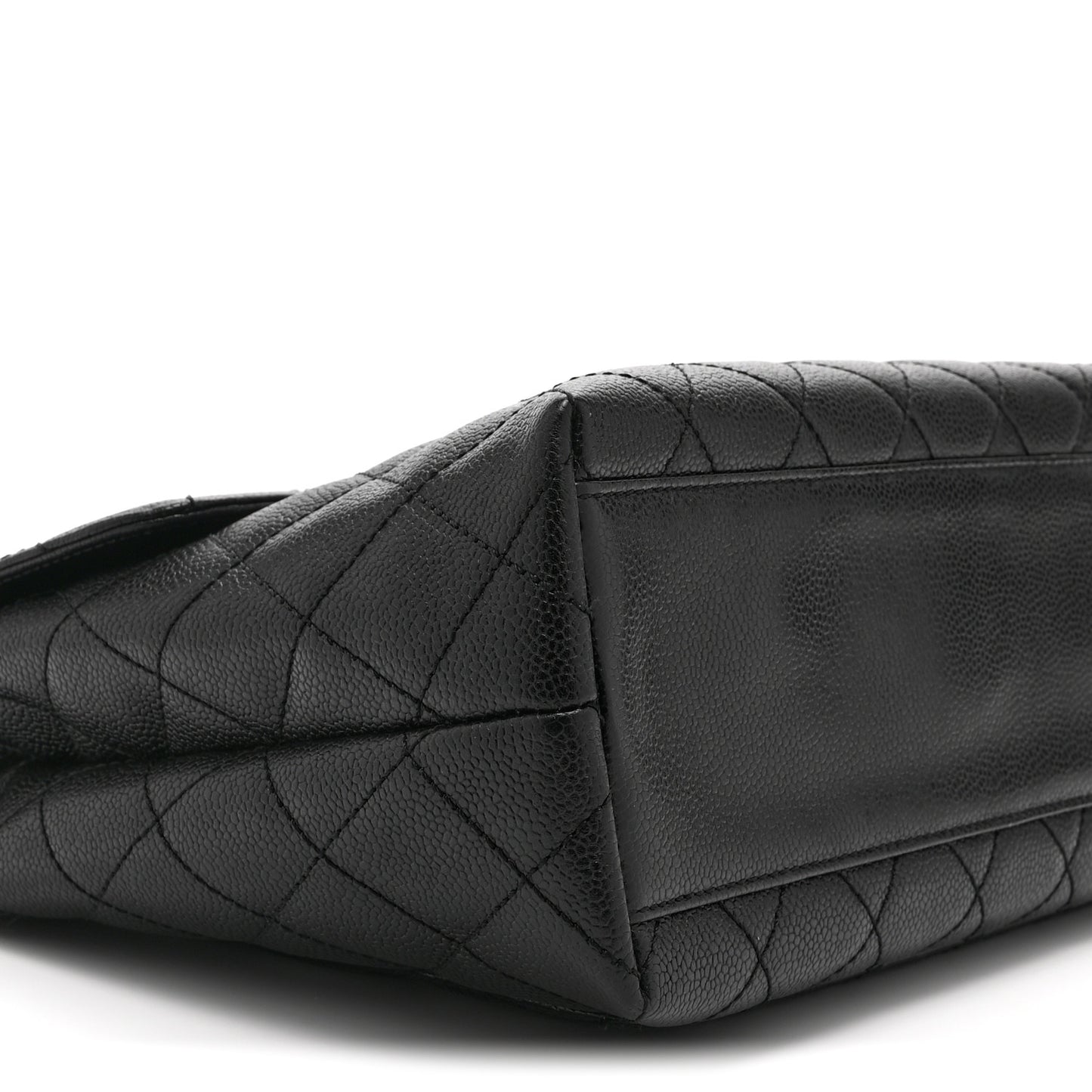 Caviar Quilted Jumbo Kelly Flap Black