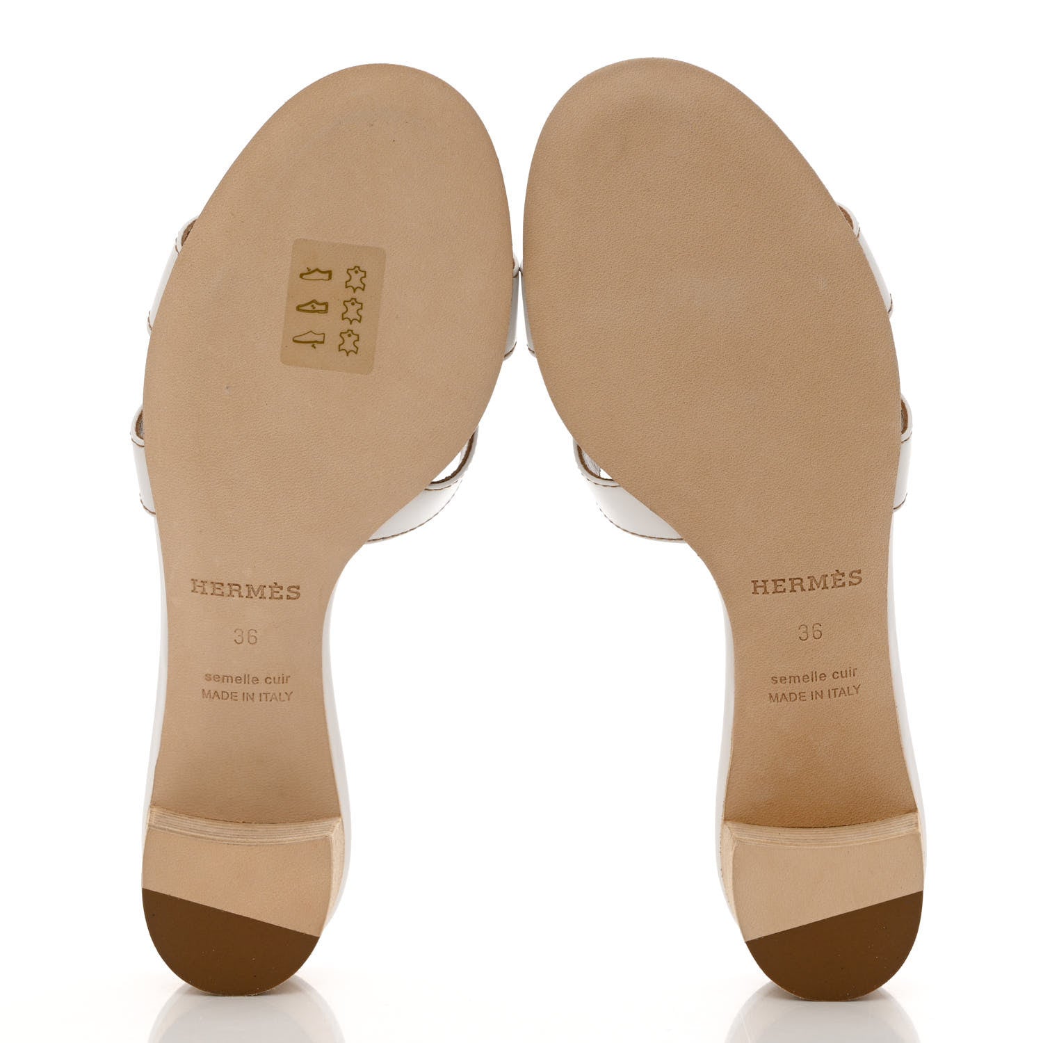 Hermes Calfskin Oasis Sandals 36 White 5 of 9