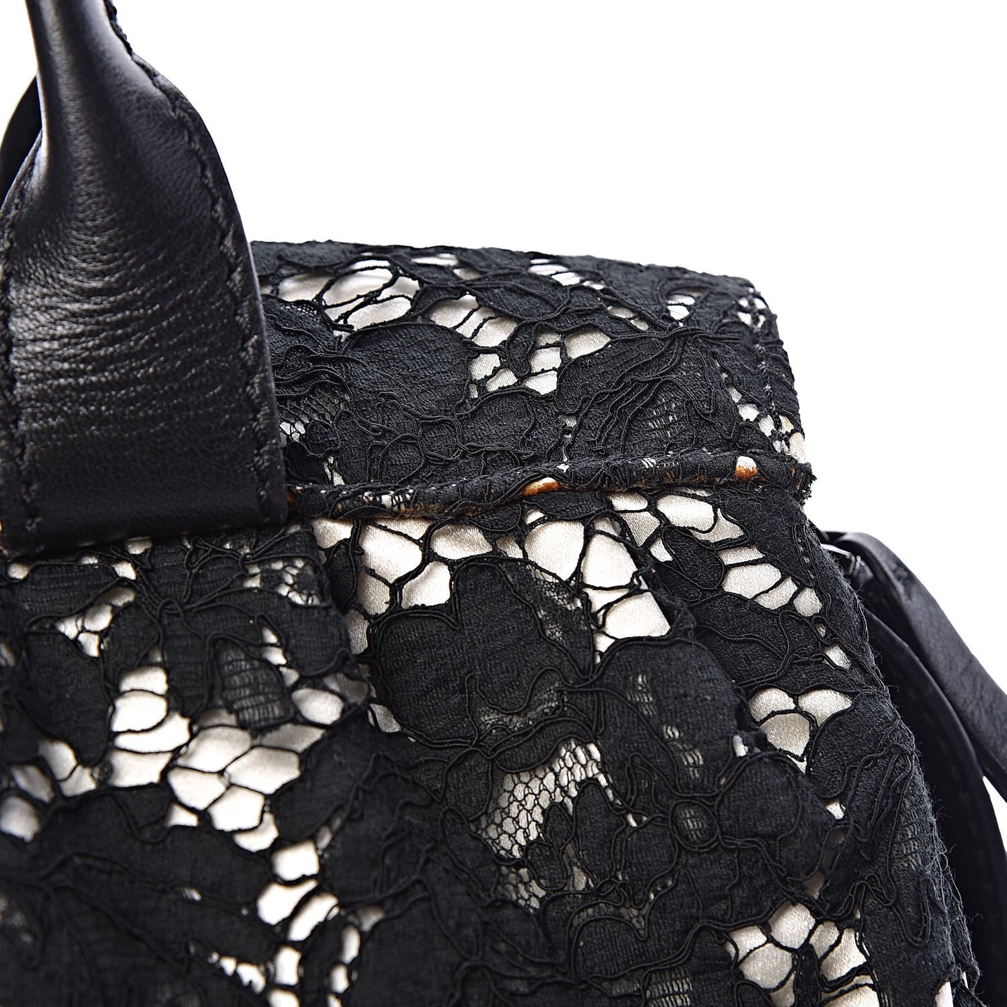 Satin Lace Satchel Black
