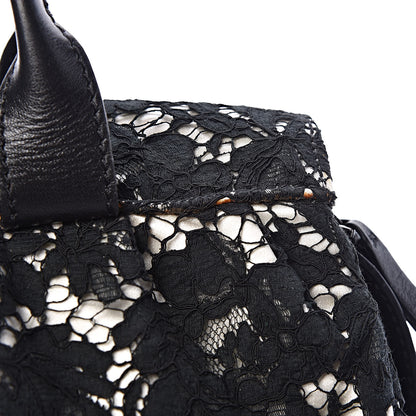 Valentino Garavani Satin Lace Satchel Black 17 of 20