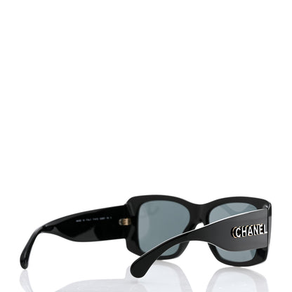 Chanel Acetate CC Logo Square Sunglasses 71472 Black 4 of 8
