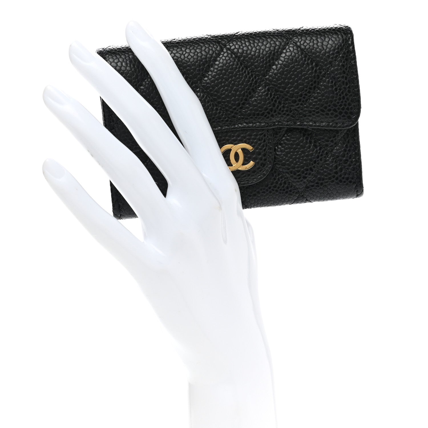 Chanel Caviar Quilted Flap Card Holder Wallet Black 2 of 9