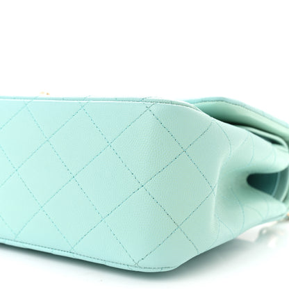 Chanel Caviar Quilted Jumbo Double Flap Light Blue 9 of 13