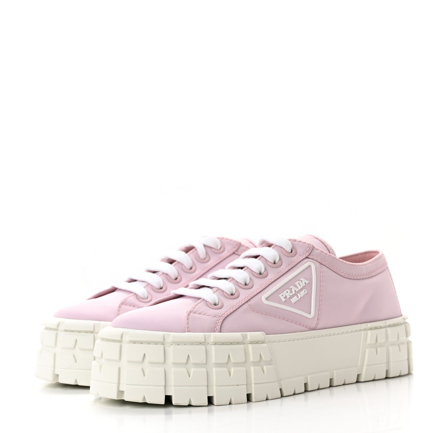 Re-Nylon Gabardine Triangle Logo Double Wheel 50mm Sneakers 40 Alabastro
