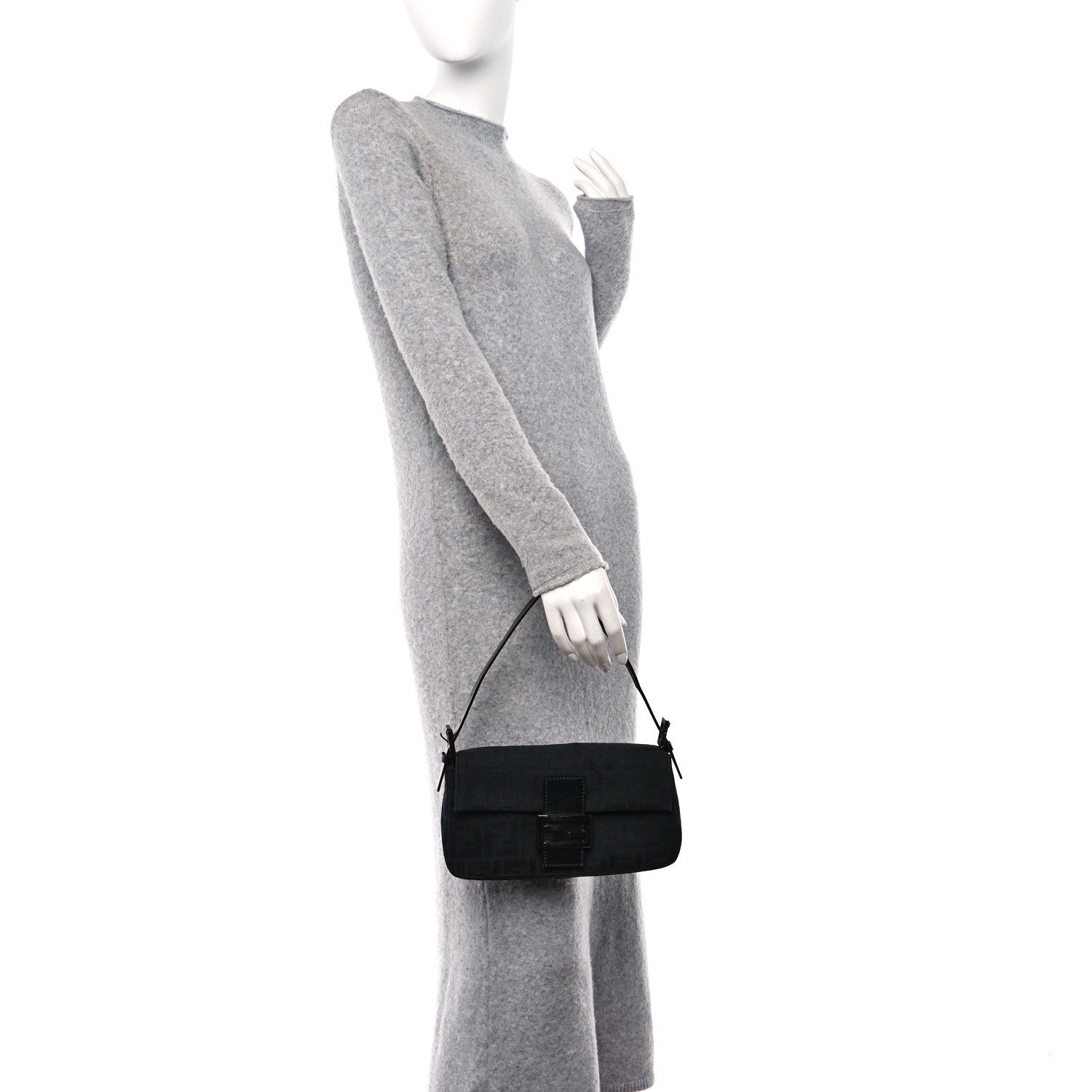 Fendi Nylon Zucca Baguette Black 2 of 10