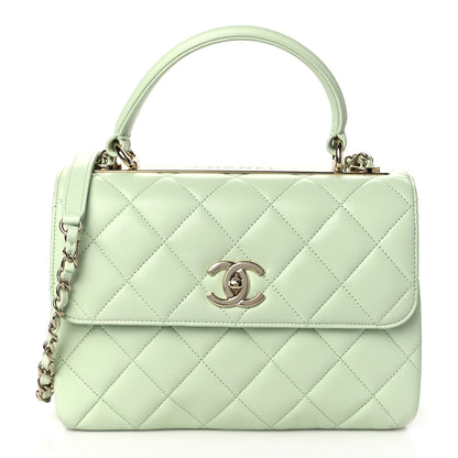 Chanel Lambskin Quilted Small Trendy CC Flap Dual Handle Bag Light Green 1 of 9