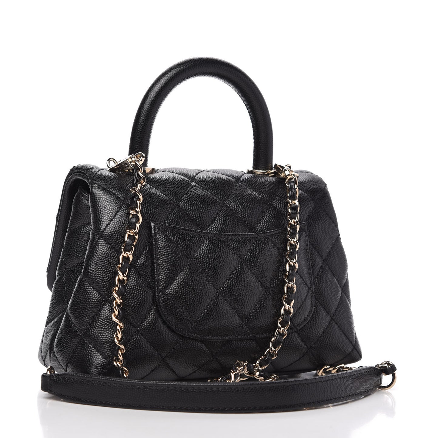 Caviar Quilted Extra Mini Coco Handle Flap Black