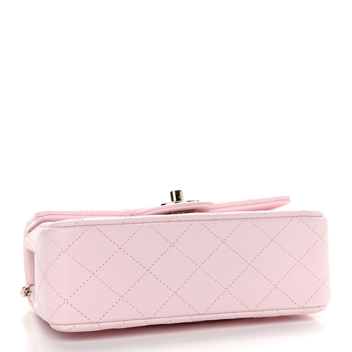 Lambskin Quilted Mini Top Handle Rectangular Flap Light Pink