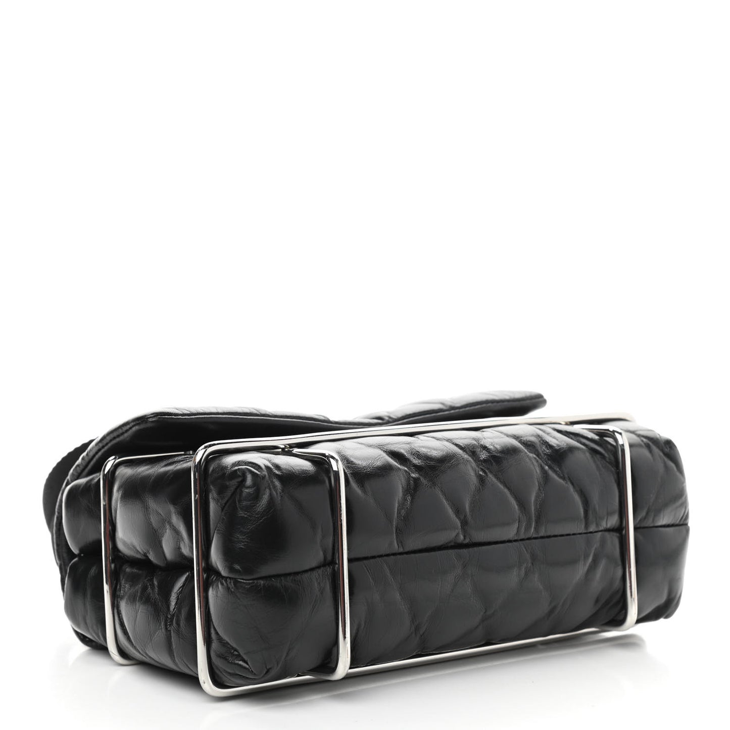 Calfskin Quilted Halo Crossbody Bag Black