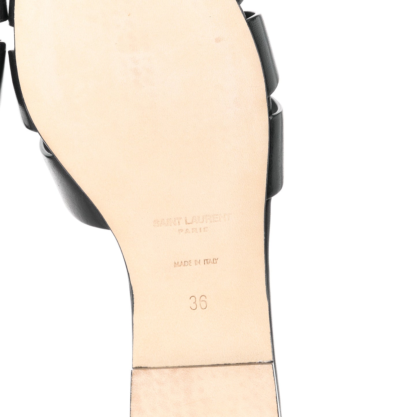Calfskin Tribute 05 Slide Sandals 36 Black