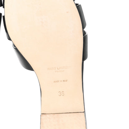 Saint Laurent Calfskin Tribute 05 Slide Sandals 36 Black 6 of 9