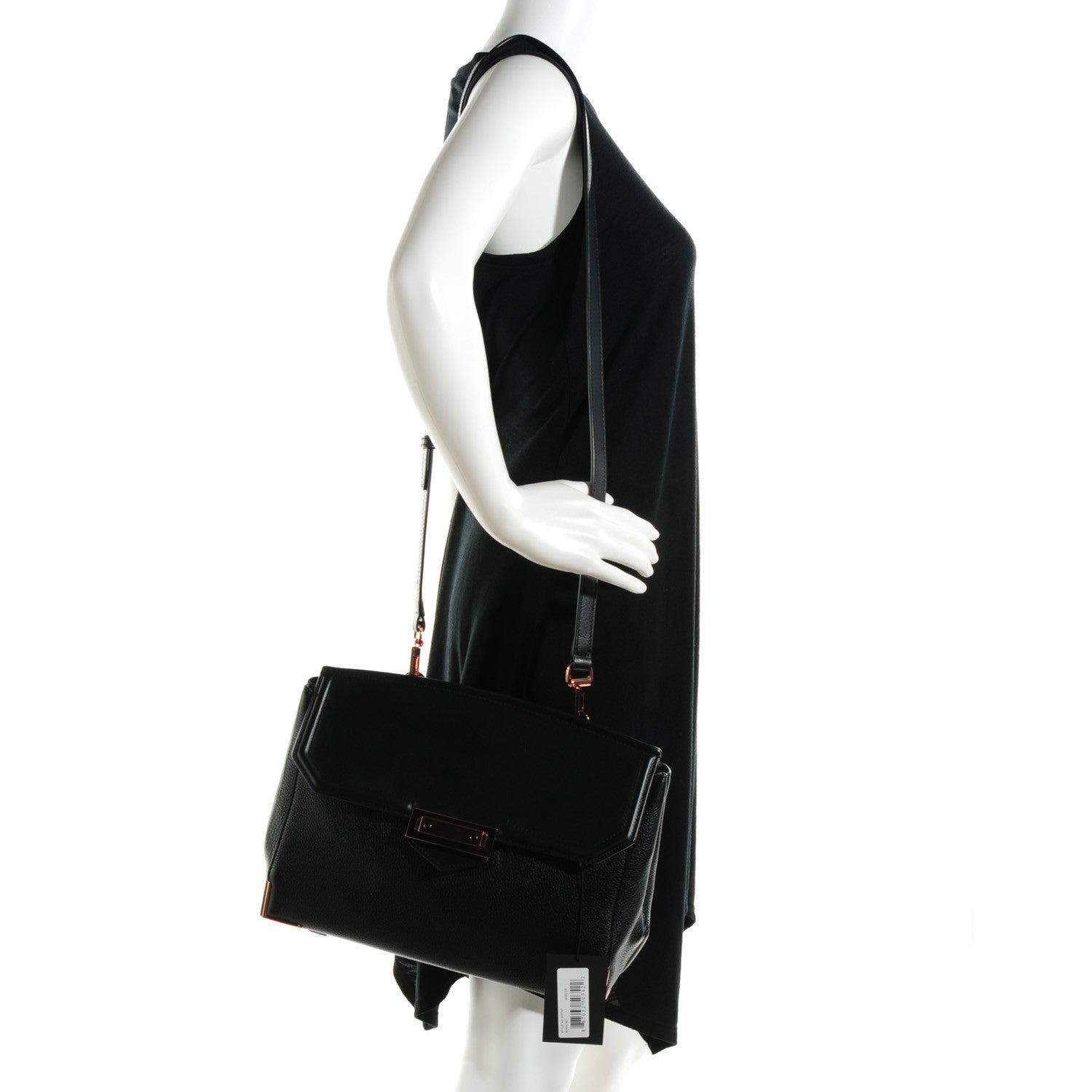Alexander Wang Calfskin Large Marion Soft Black Rose Gold Hardware 2 of 7