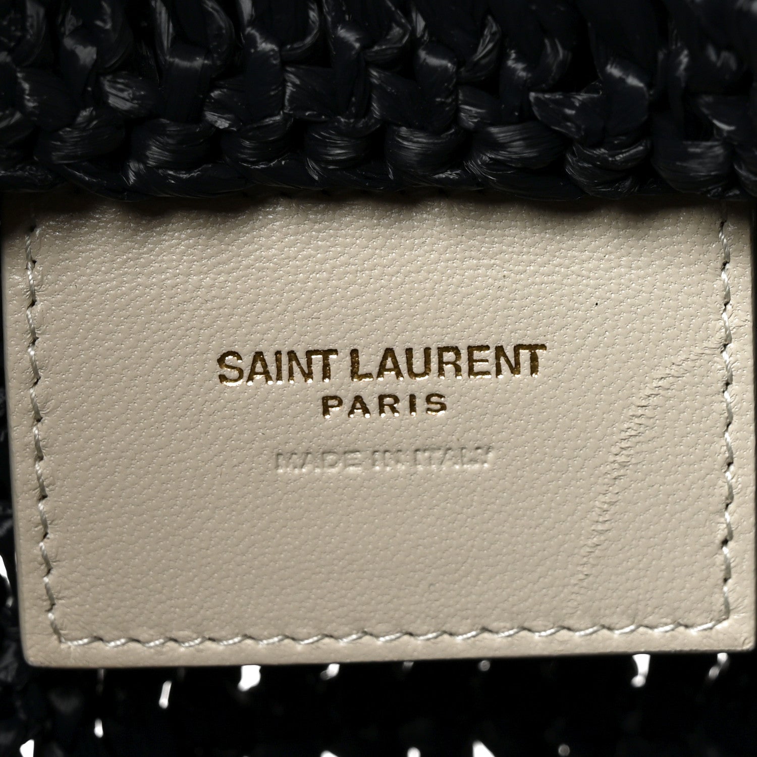 Saint Laurent Raffia Rive Gauche Tote Black 6 of 10
