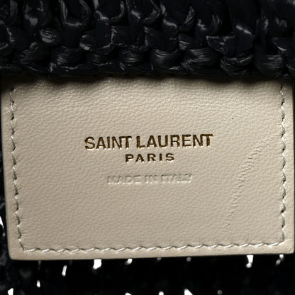 Saint Laurent Raffia Rive Gauche Tote Black 6 of 10