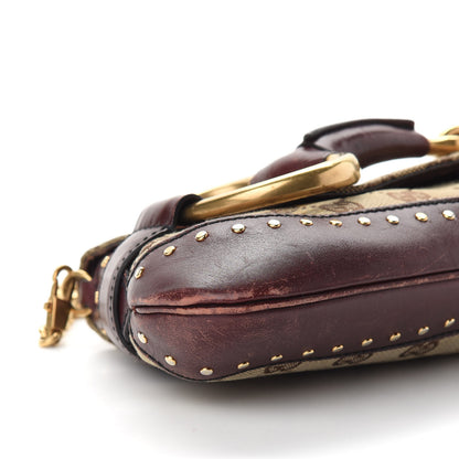 Gucci Monogram Studded Horsebit Clutch Bordeaux 8 of 12