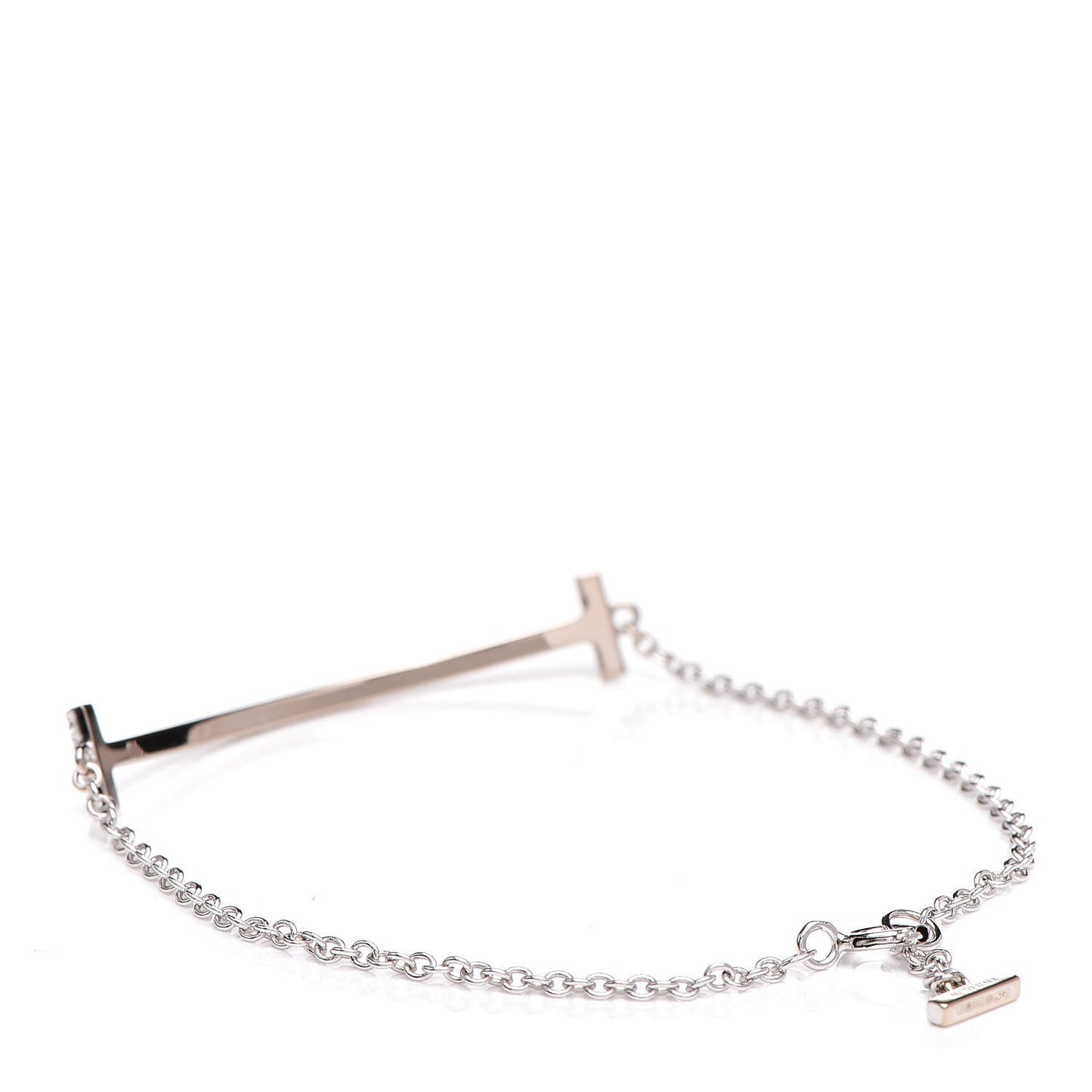 18K White Gold Diamond T Smile Bracelet