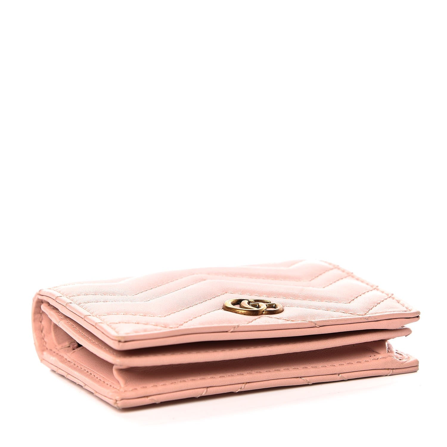 Gucci Calfskin Matelasse GG Marmont Card Case Wallet Perfect Pink 4 of 16