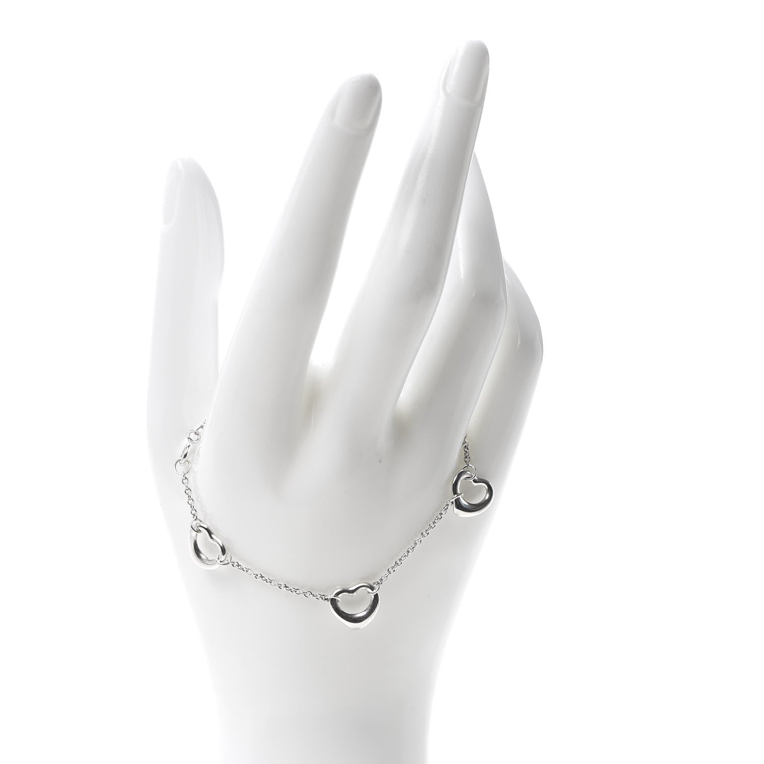 Tiffany Sterling Silver Elsa Peretti Open Heart Bracelet 2 of 4