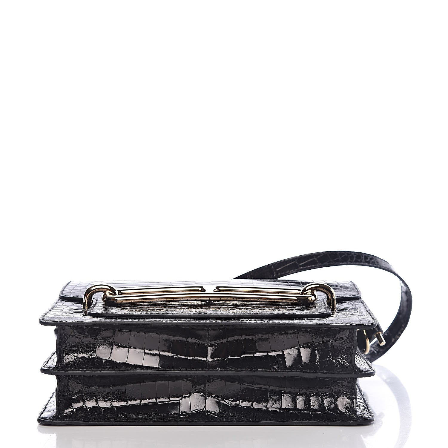 Hermes Shiny Niloticus Crocodile Sac Roulis 23 Black 6 of 15