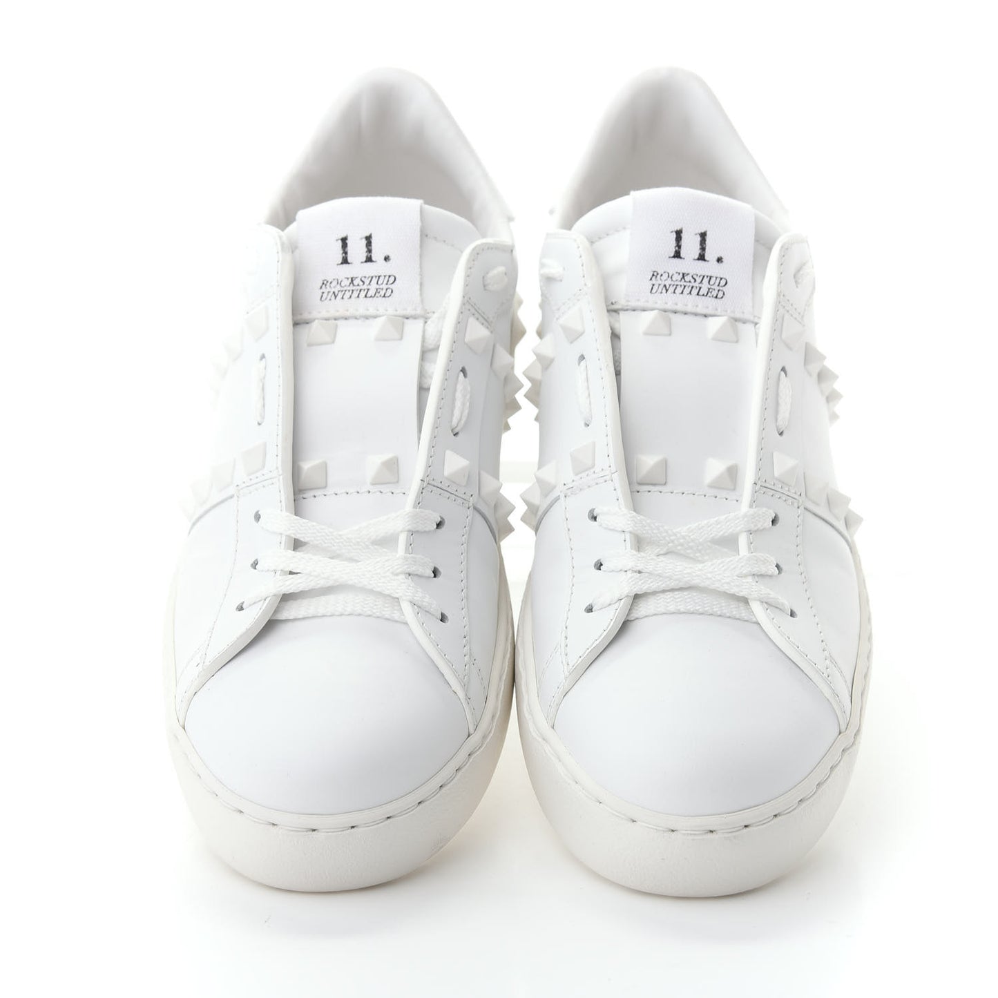 Calfskin Rockstud Untitled Open Sneakers 39 White