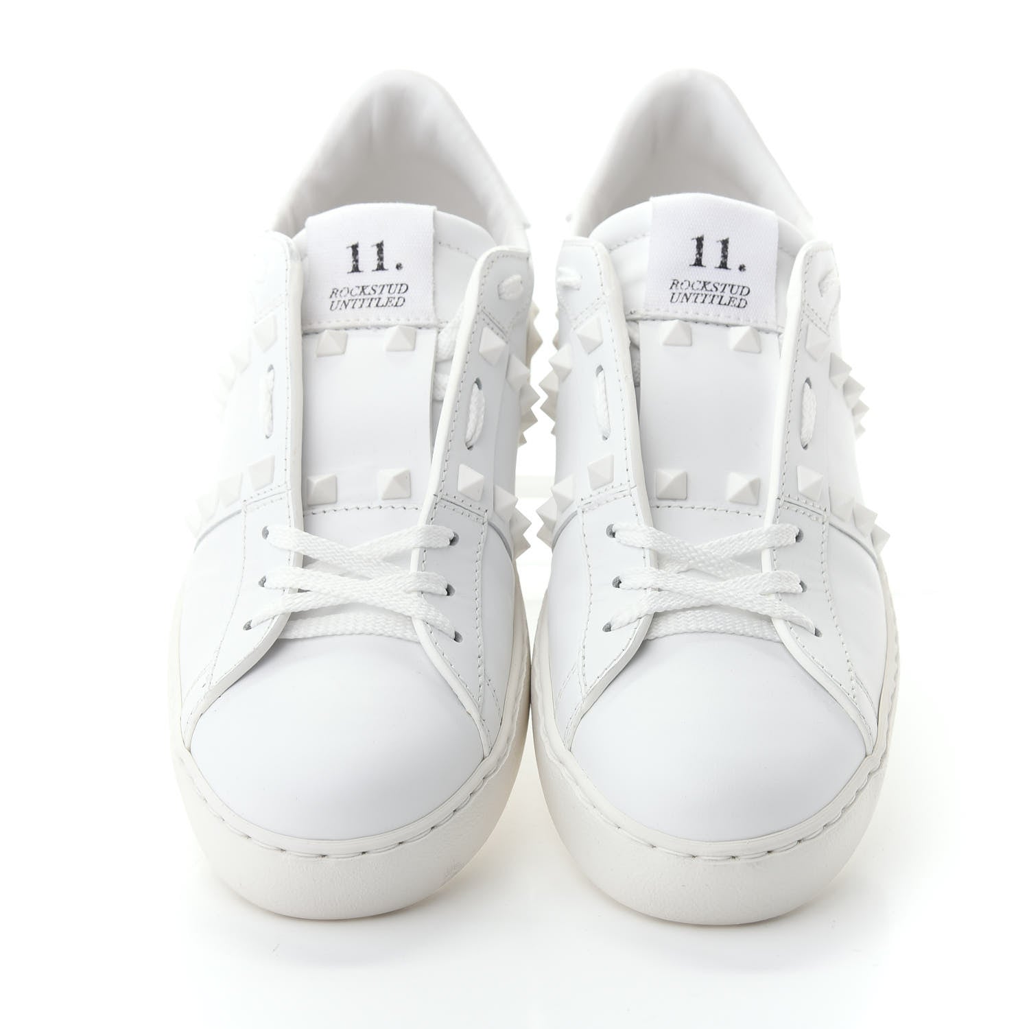 Valentino Garavani Calfskin Rockstud Untitled Open Sneakers 39 White 5 of 11
