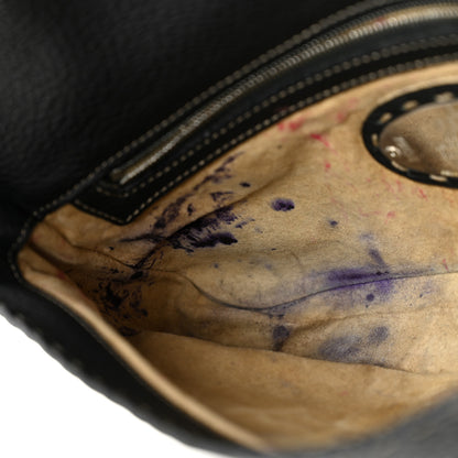 Fendi Calfskin Romano Selleria Baguette Black 12 of 12