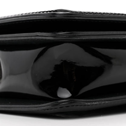 Chanel Patent Calfskin Quilted Boy Clutch With Removable Chain Black 9 of 10