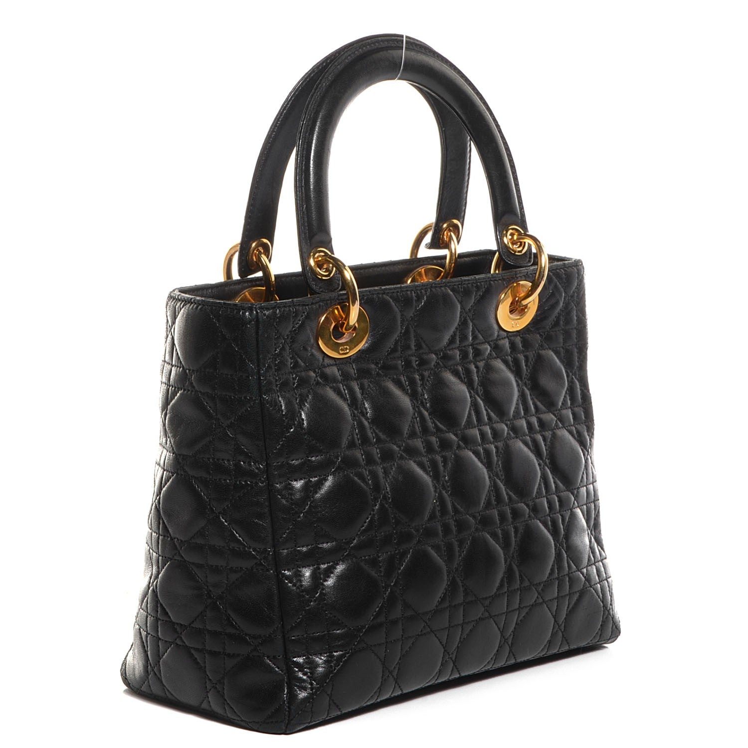 Christian Dior Lambskin Cannage Medium Lady Dior Black 4 of 11