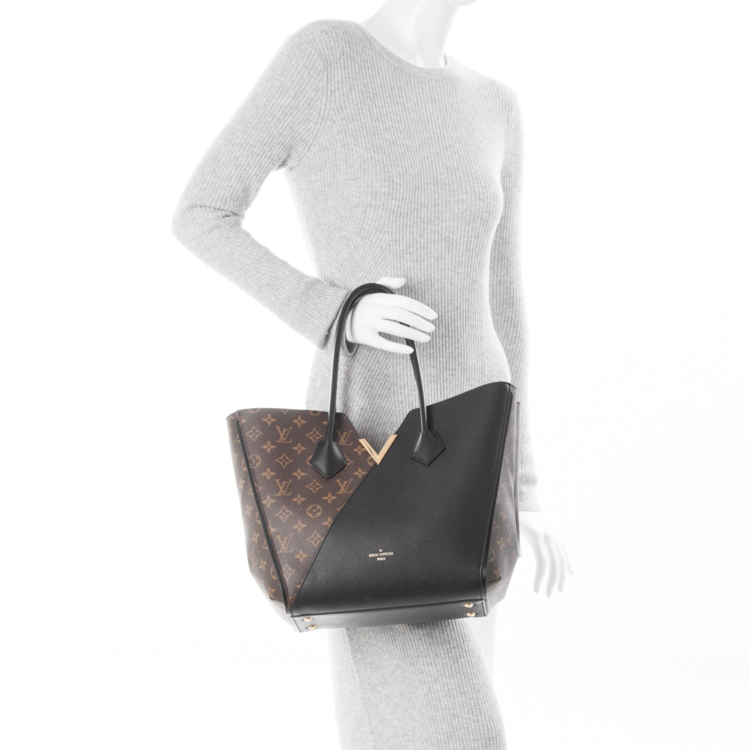 Louis Vuitton Calfskin Monogram Kimono Tote Black 2 of 6