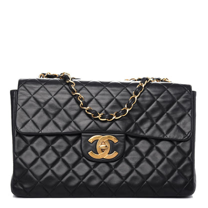 Chanel Lambskin Quilted XL Jumbo Single Flap Black 1 of 11