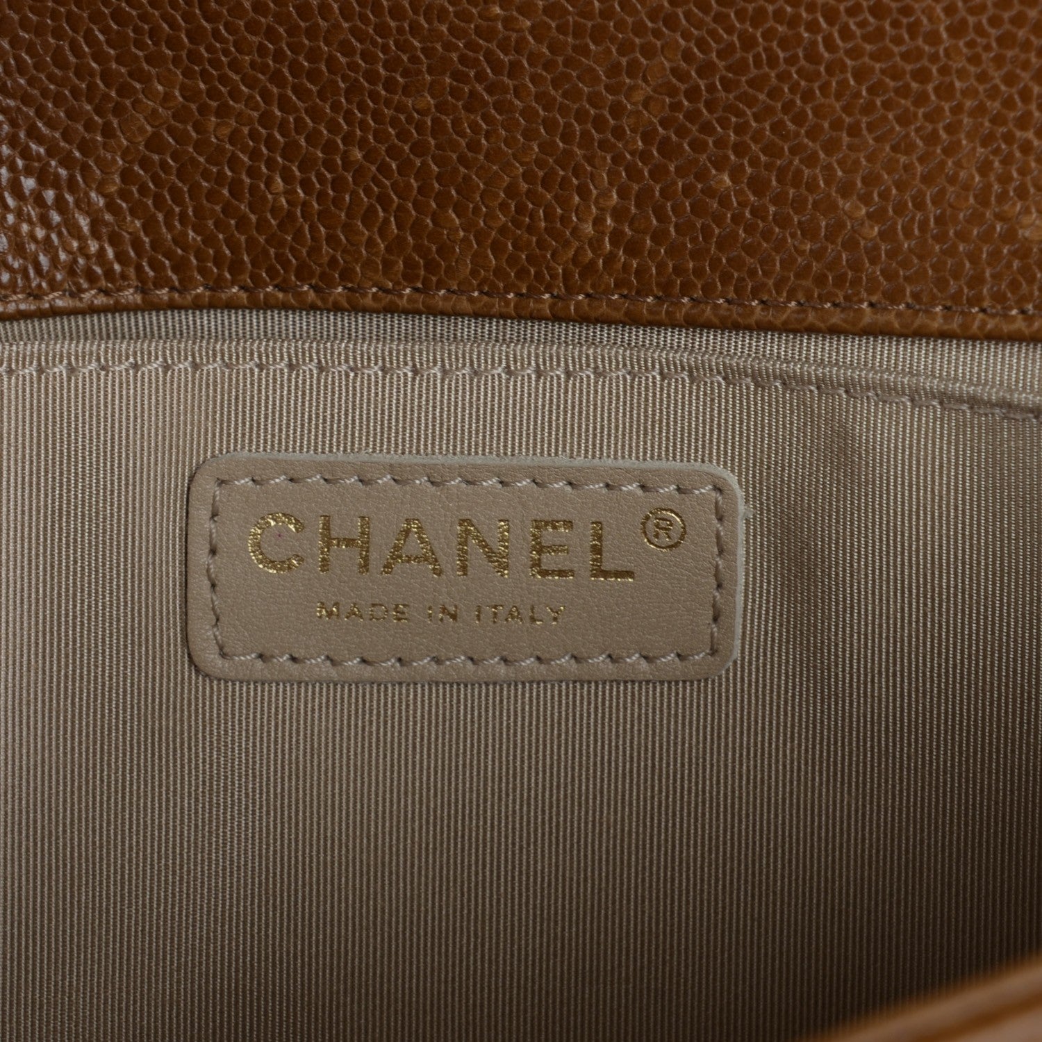 Chanel Caviar Quilted Medium Boy Flap Light Brown 7 of 9