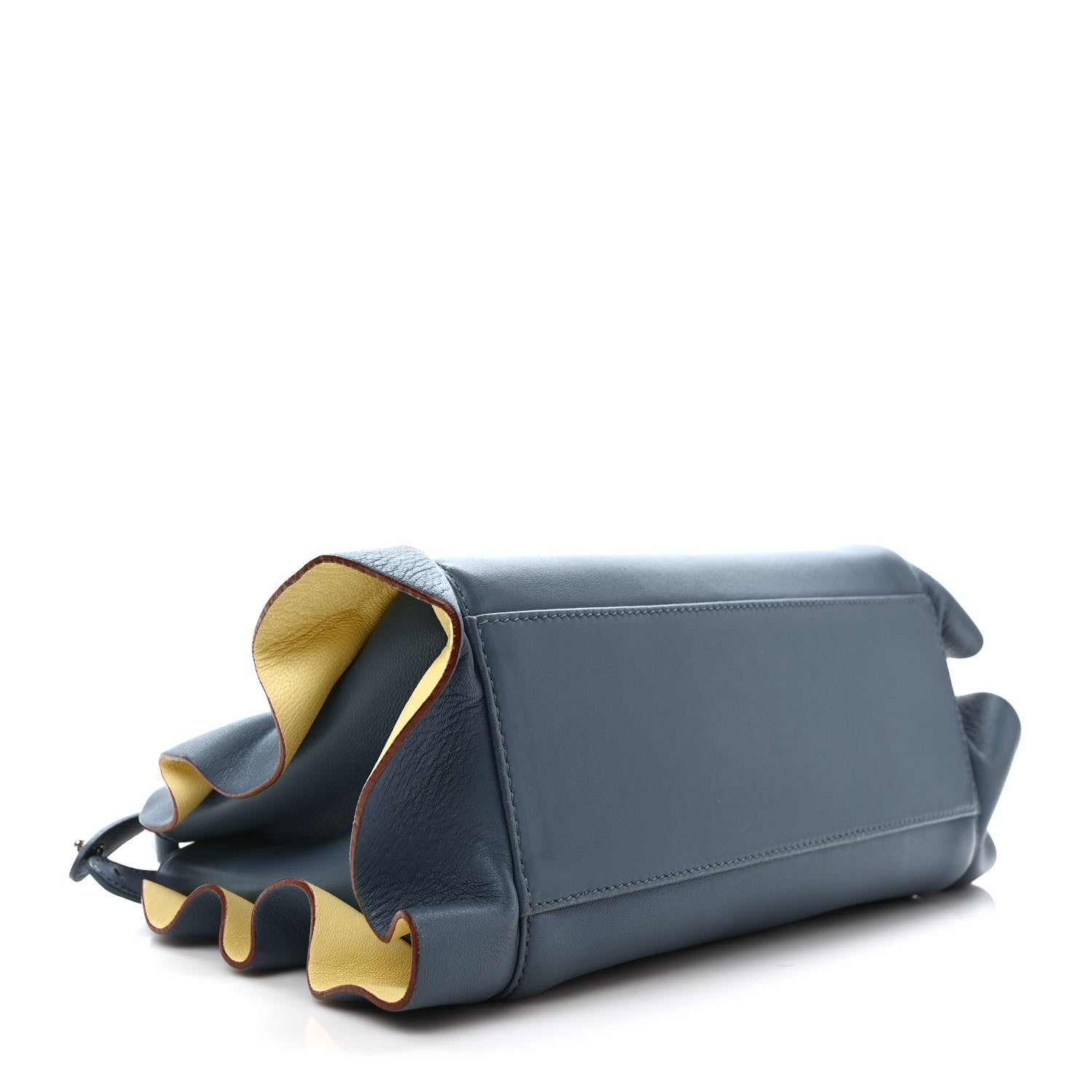 Fendi Nappa Bi-Color Mini Waves Peekaboo Iconic Satchel Ceruleo Banana 4 of 8