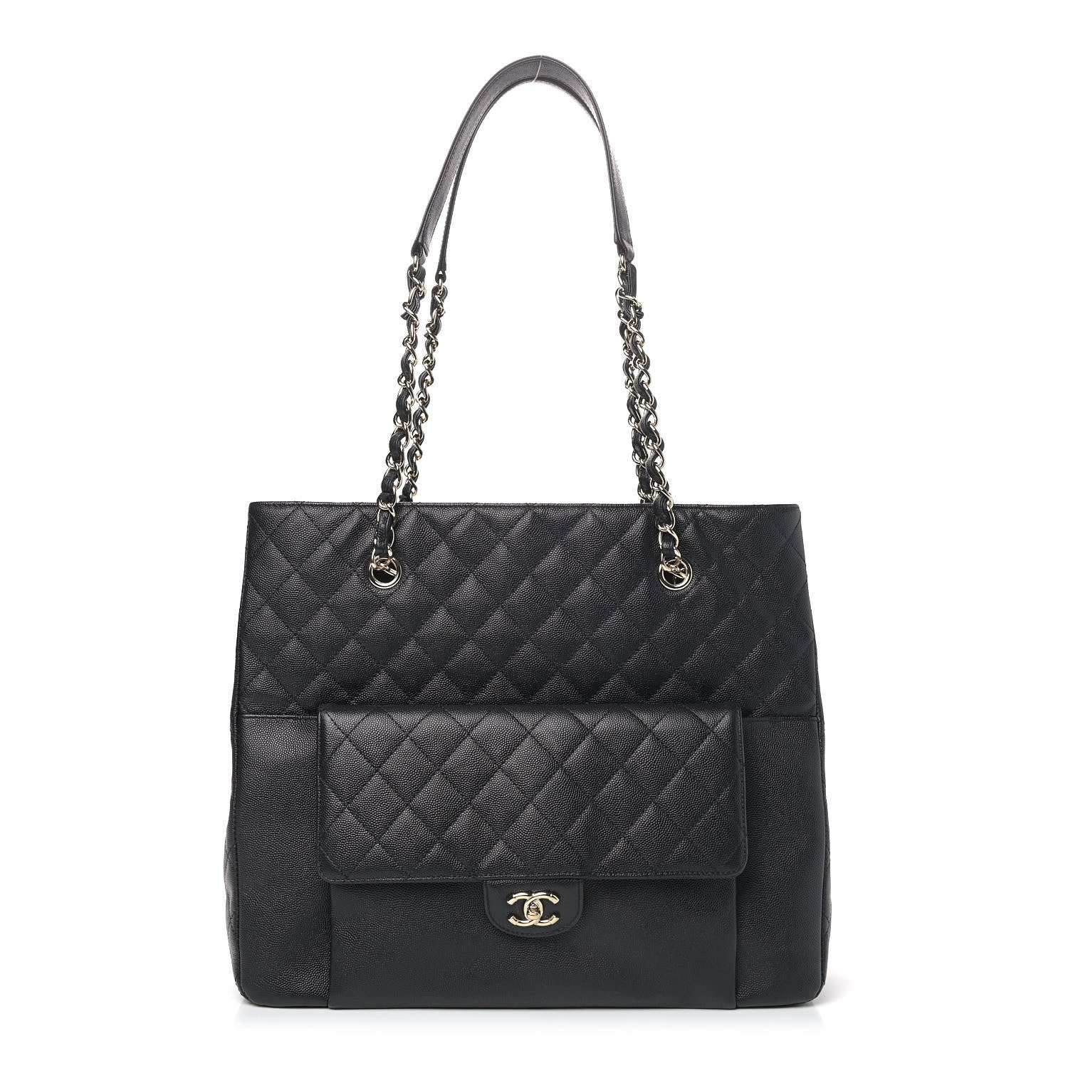 Chanel Caviar Quilted Large Flap Shopping Tote Black 1 of 7