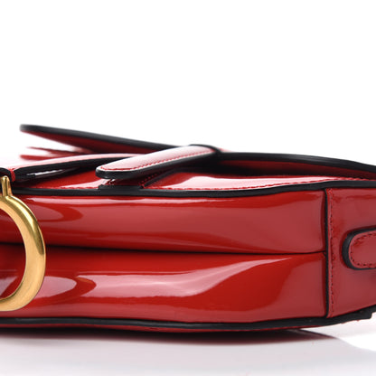 Christian Dior Patent Mini Saddle Bag Red 7 of 10