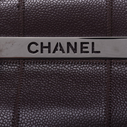 Chanel Caviar Square Stitched Large Satchel Dark Brown 12 of 15