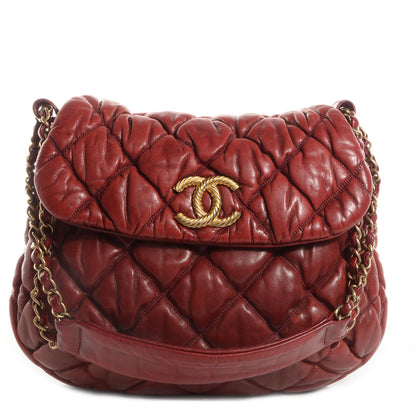 Chanel Lambskin Bubble Quilt Flap Bag Red 1 of 7